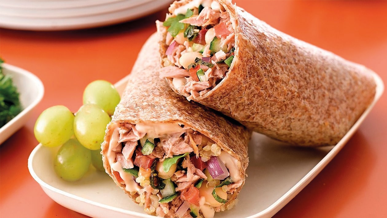 Wrap de judías blancas y atún Wrap de judías blancas y atún